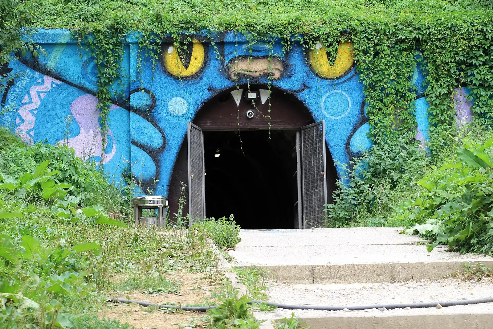 Painted Grič Tunnel entrance within Zagreb Art Park in 2018