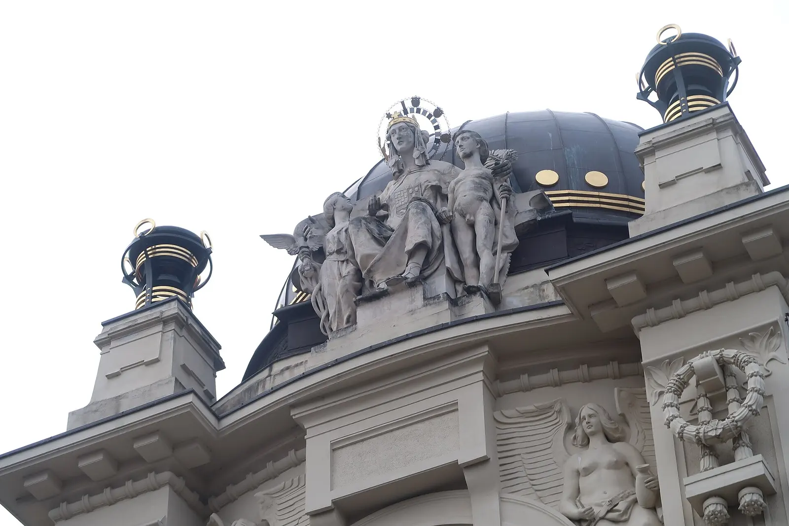 Dome and sculptural roof group of Zagreb Ethnographic Museum