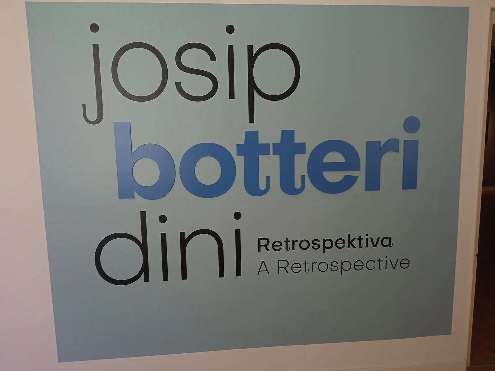 Entrance graphic for a Josip Botteri Dini retrospective at Klovicevi Dvori
