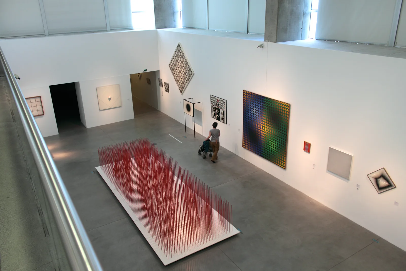 Contemporary artworks displayed inside MSU Zagreb