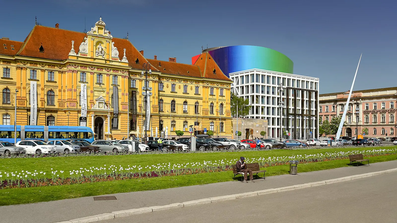 Museum of Arts and Crafts beside the music academy near Zagreb theatre