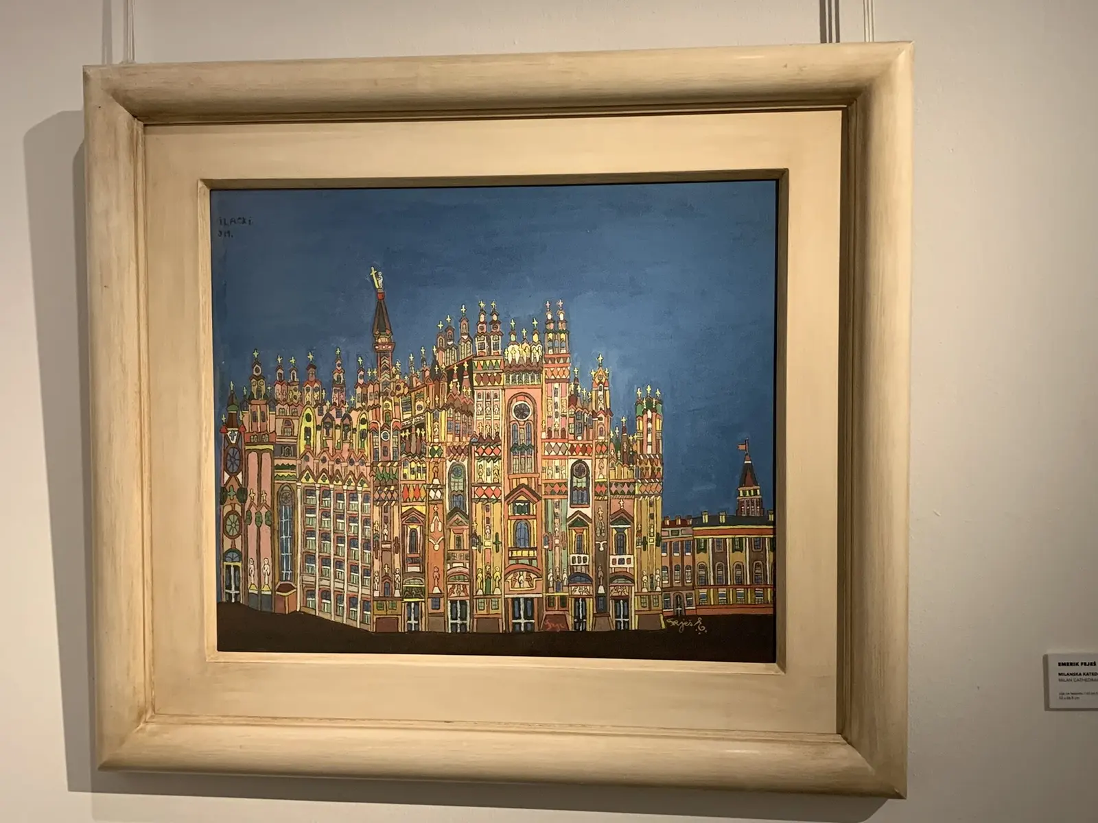 Detailed city painting at Croatian Museum of Naive Art in 2024