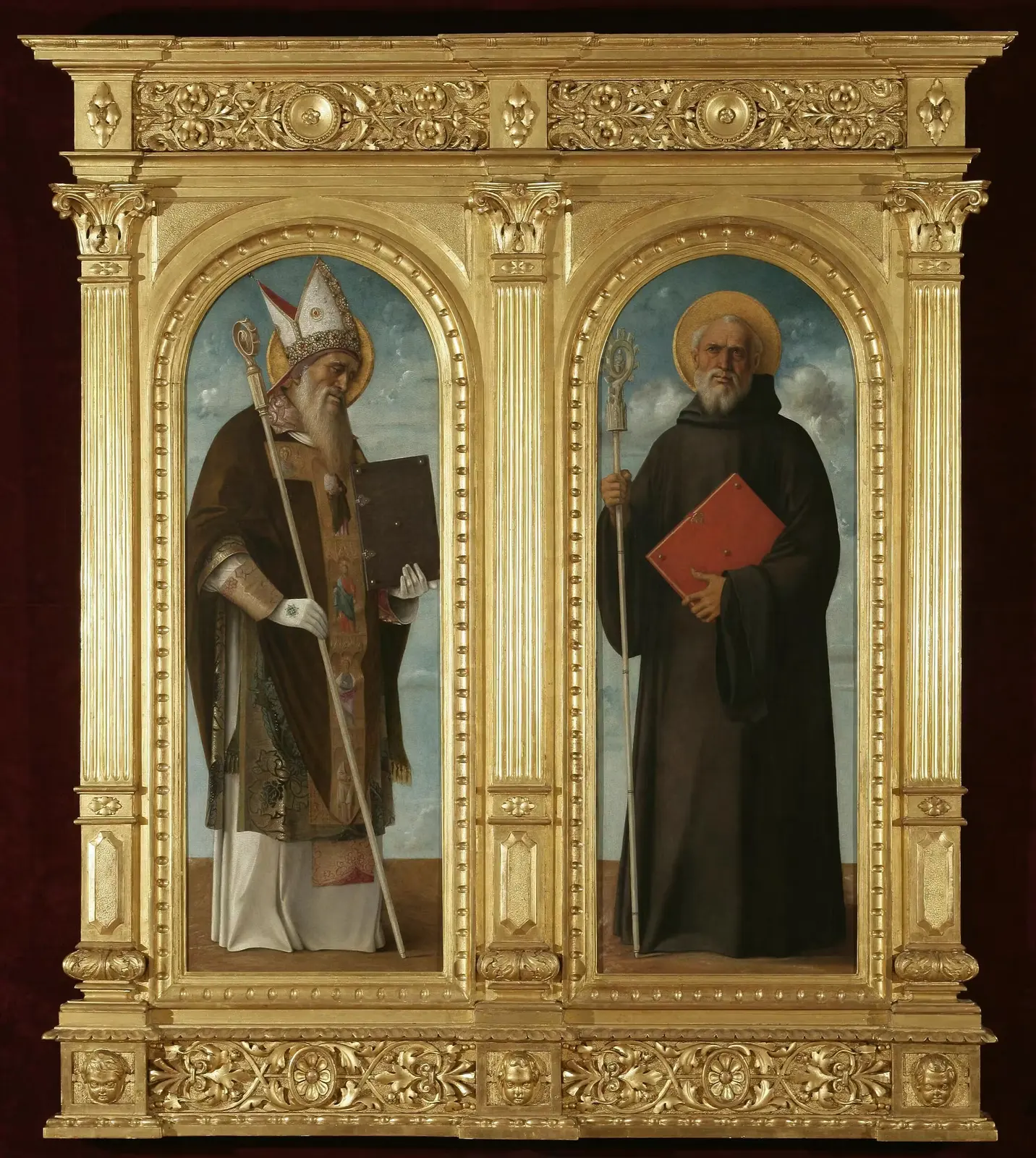 Bellini Saints Benedict and Augustine from Strossmayer Gallery collection
