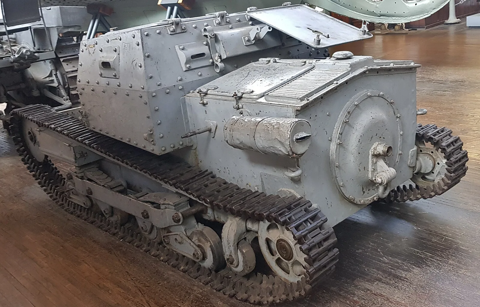 Historic Fiat-Ansaldo L35 tank displayed inside Technical Museum Nikola Tesla