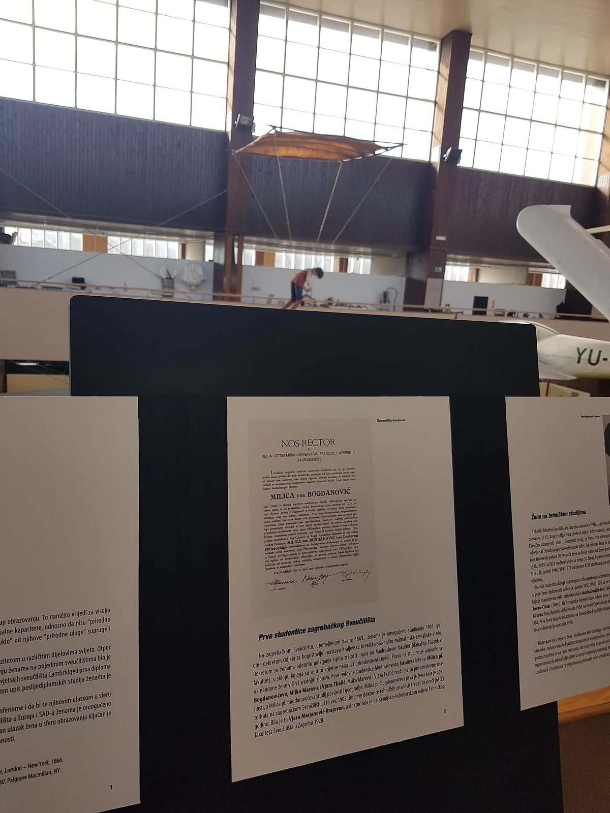 Interpretive panel at the Women and Technology exhibition in Technical Museum Nikola Tesla
