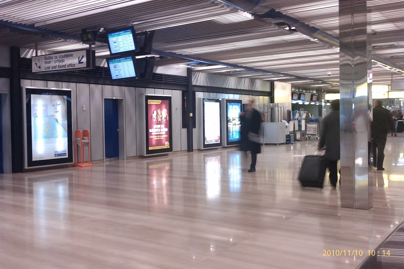 Bright passenger hall inside Zagreb Airport terminal