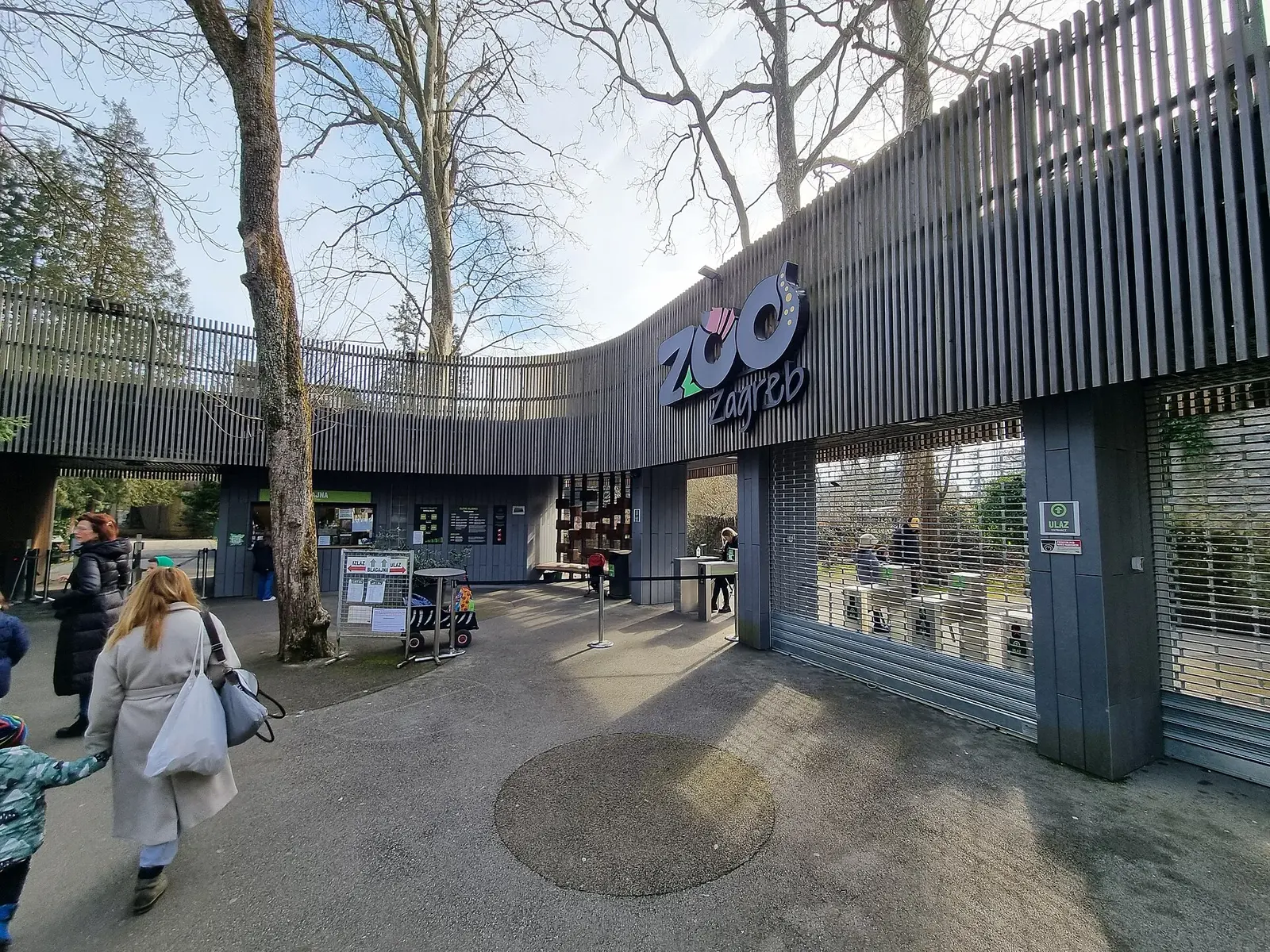 Main entrance and ticket area of Zagreb Zoo in Maksimir Park