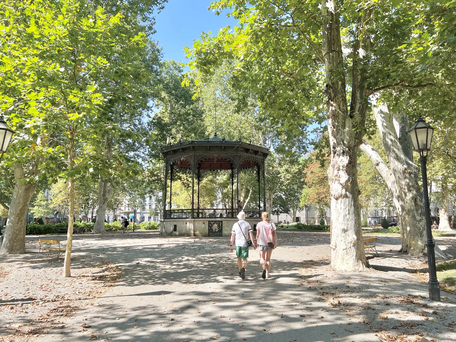 The music pavilion beneath mature trees in Zrinjevac Park